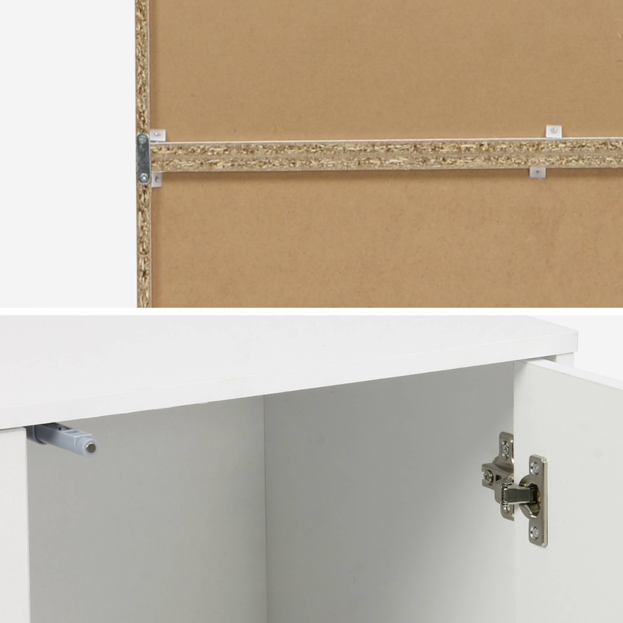 Estante, biblioteca modulável decoração madeira, 2 portas e 5 prateleiras, Kompo, Branco, 70x35x210 cm - 8