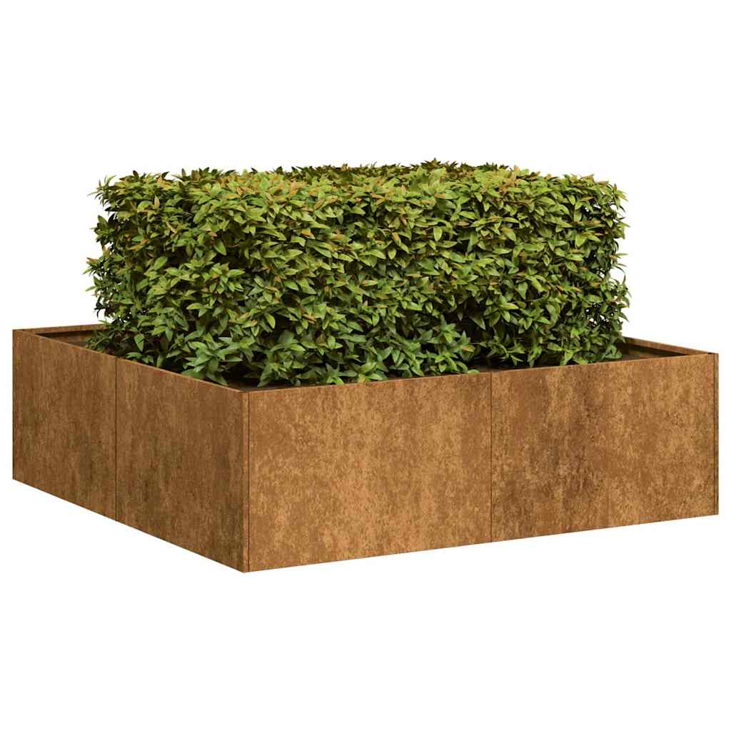 Jardinière Sur Pied Jardinière Acier Rouillé VidaXL 200x40x80cm - Bac à Fleurs Surélevé, Fond Ouvert Lit Surélevé Jardinage