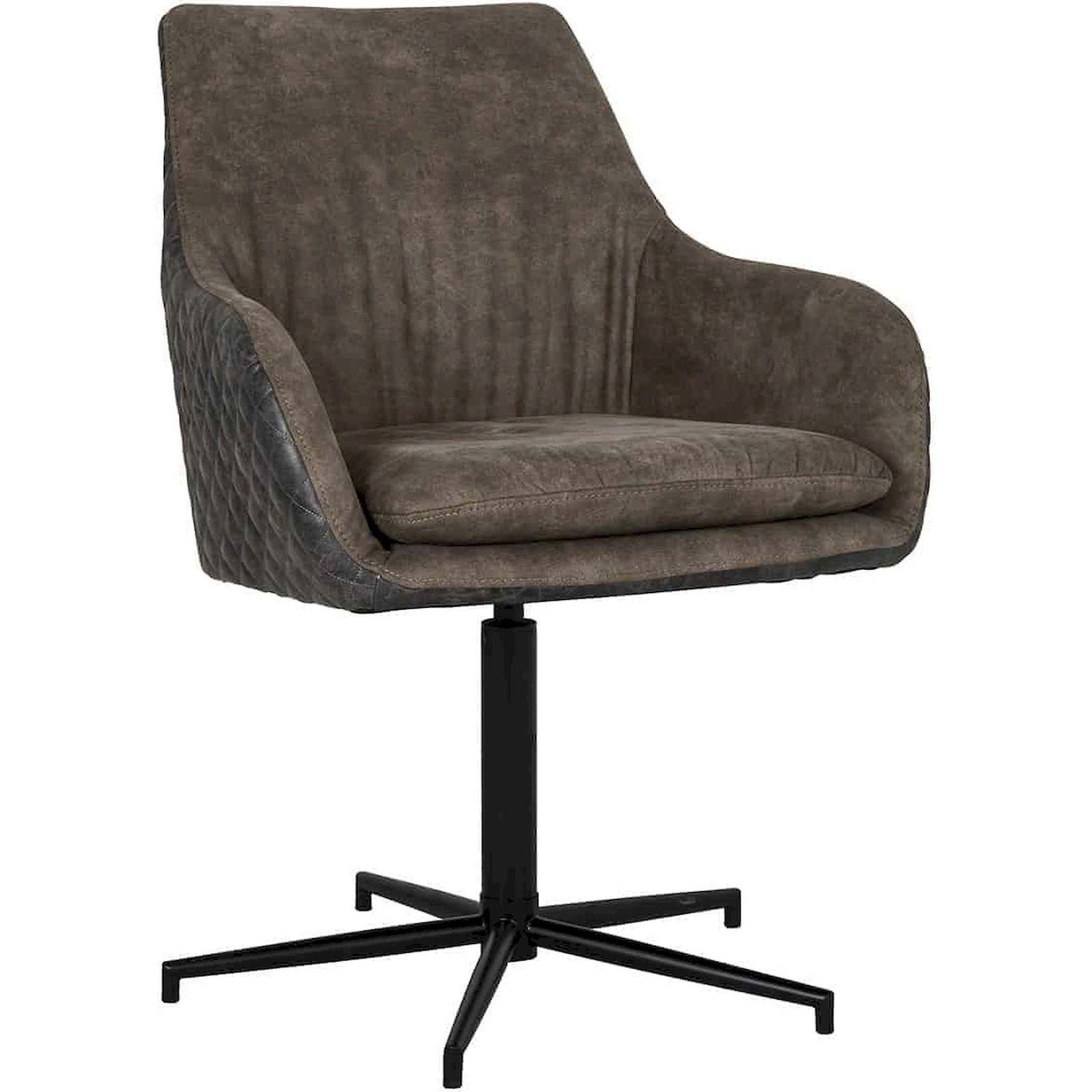 Fauteuil Lucy pivotant 63 x 68,5 x 85 cm Gris anthracite et piètement