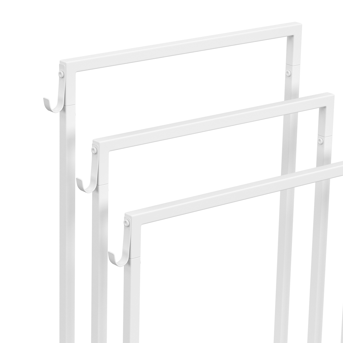 Porte-serviettes sur pied 3 niveaux DALLAS métal blanc design industriel - 5