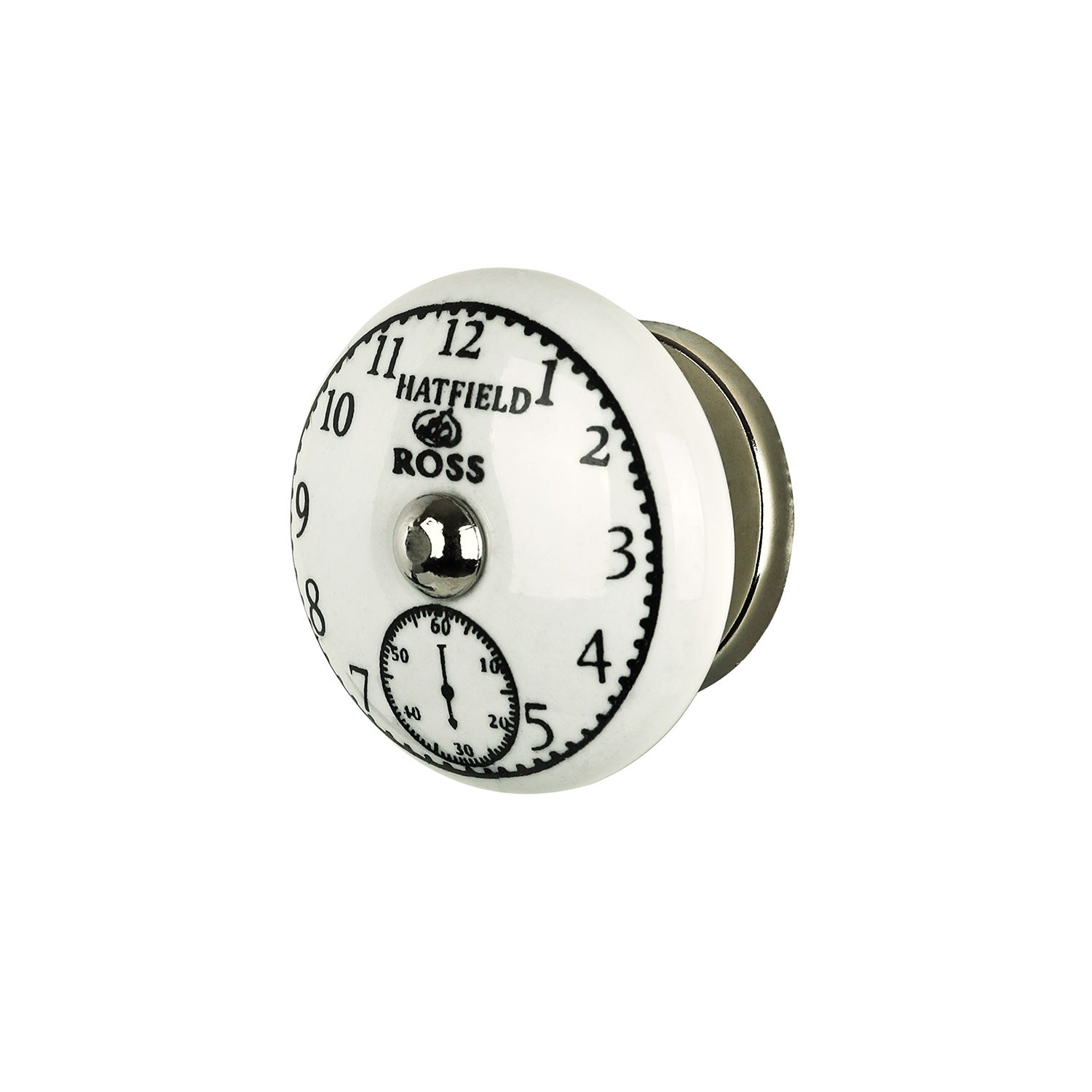 Bouton de meuble CLOCK, Porcelaine blanc Ø35 mm - 2
