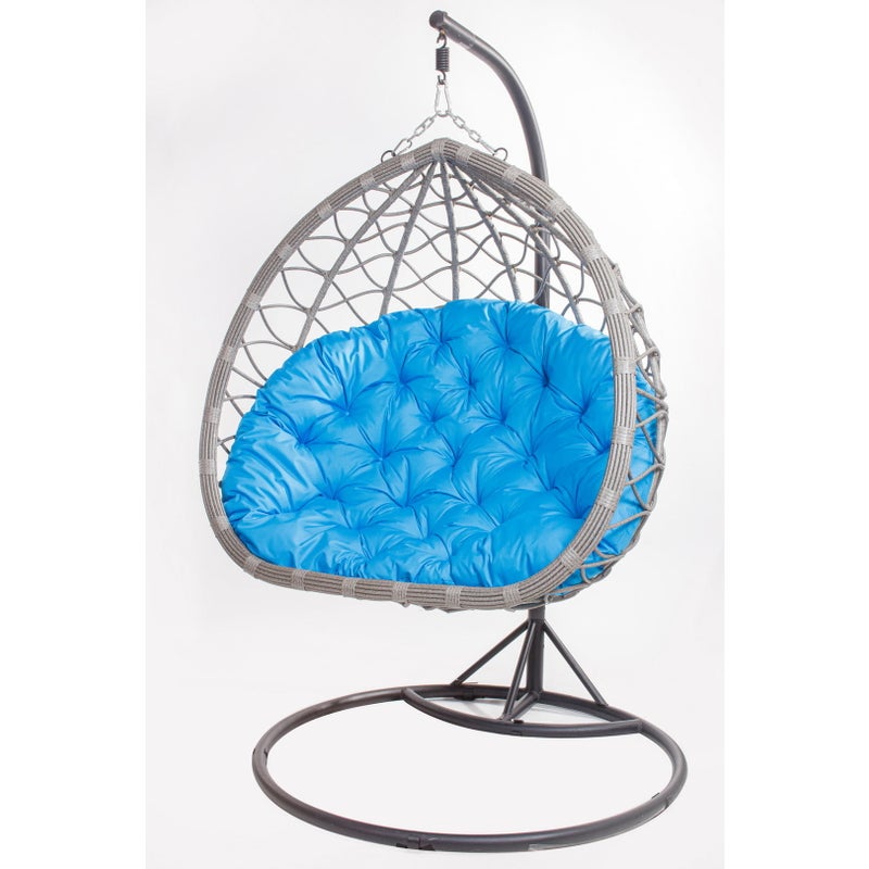 PODUSZKA OGRODOWA NA FOTEL WISZĄCY KOKON 110x100 CM NIEBIESKA PODUCHA NA HUŚTAWKĘ PODUSZKA NA BOCIANIE GNIAZDO PODUSZKA NA KRZESŁO DWUSTRONNA