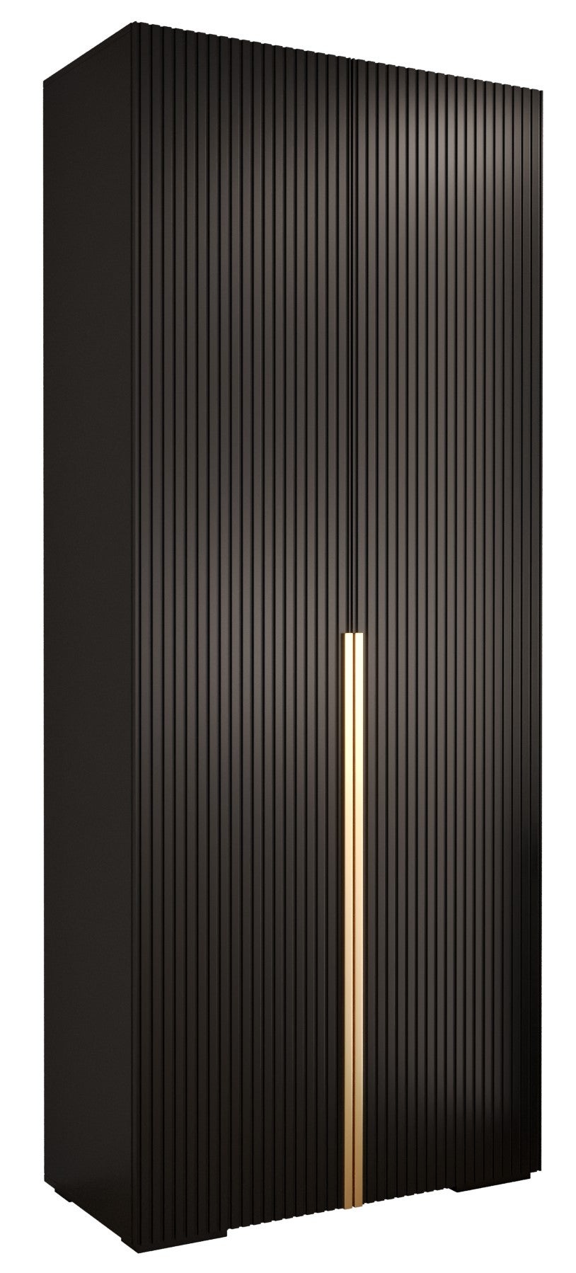 Szafa uchylna otwierana wysoka MANHATTAN RYFEL 9 100 x 40 x 236,7 cm czarny + u. złoty Abiks Meble