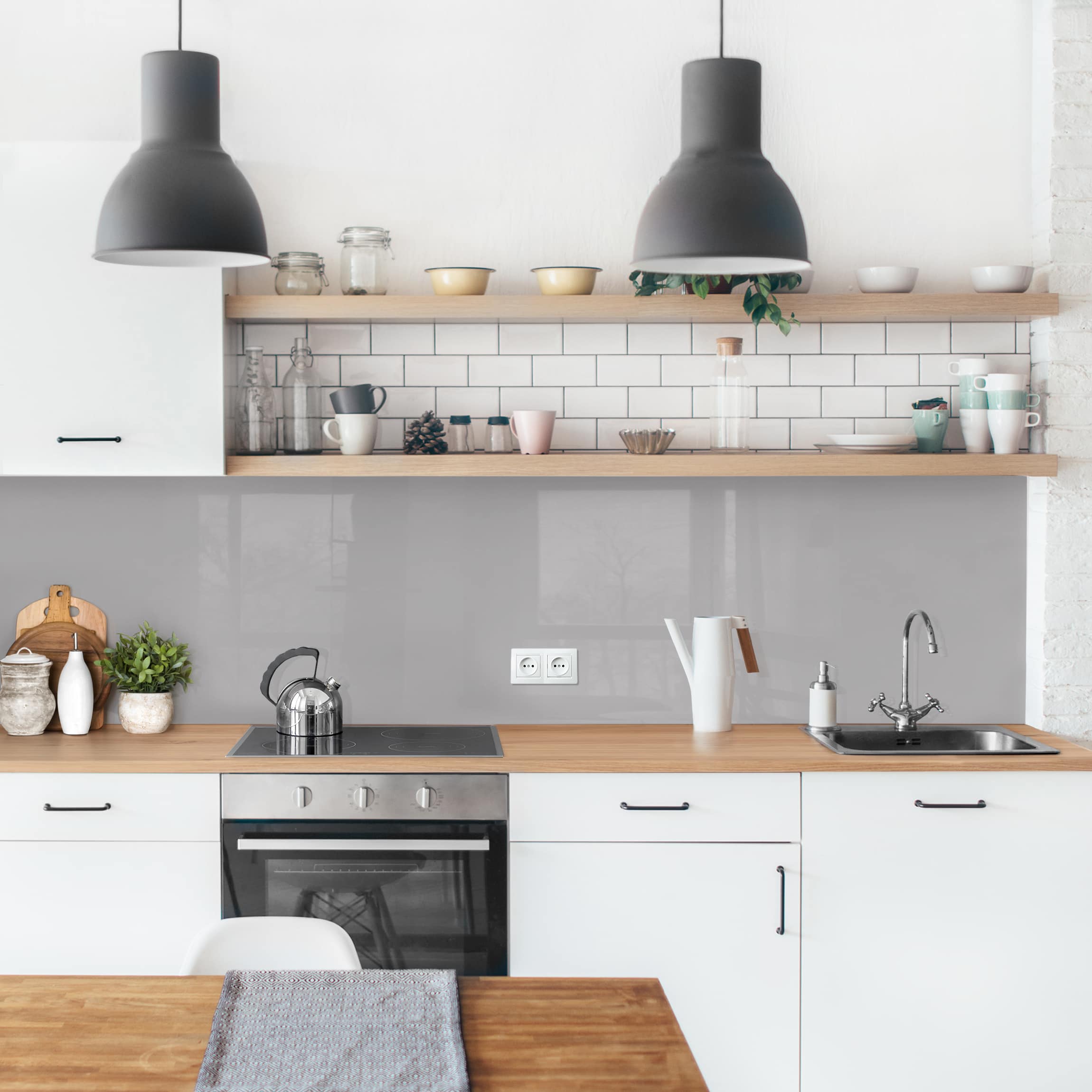 Crédence cuisine moderne crédence adhésive imperméable et résistant à l'huile autocollante sur mur et carrelage Gris agate 100 x 60 cm - 2