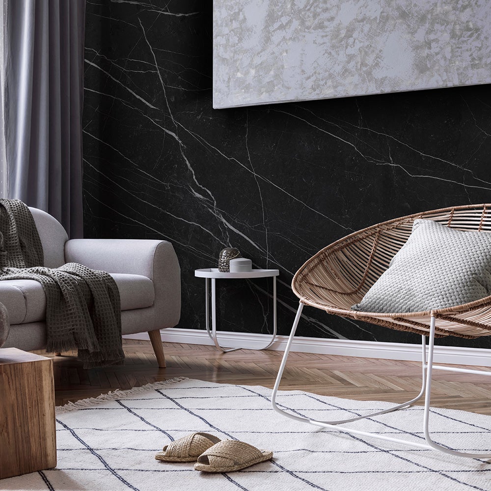 Mural vinílico autoadhesivo,texturizado, impermeable y con tintas ecológicas. pietra black 385x260