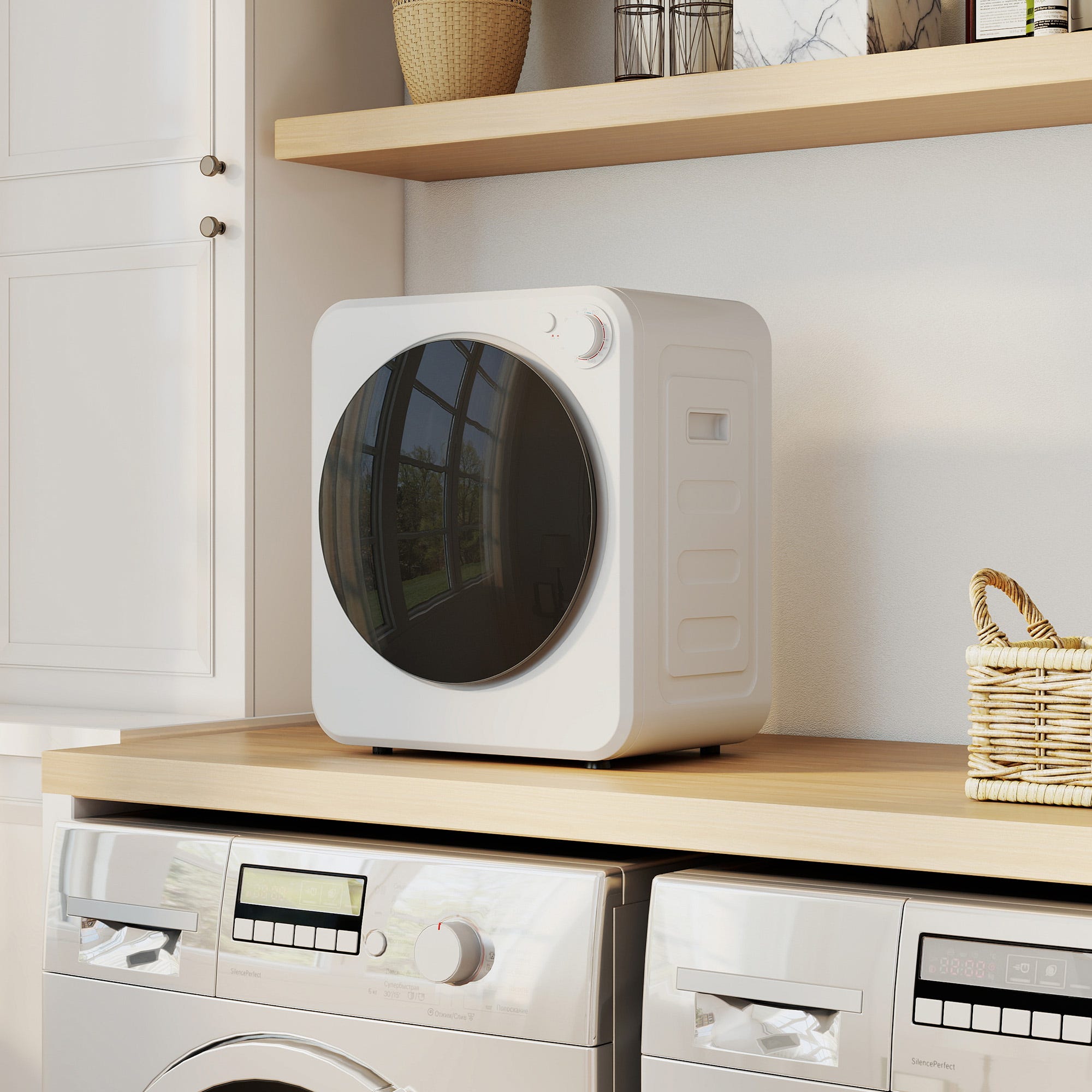 Mini Poses Mini sèche-linge portable 2,5 kg, 5 programmes, 800/400 W, chargement ...