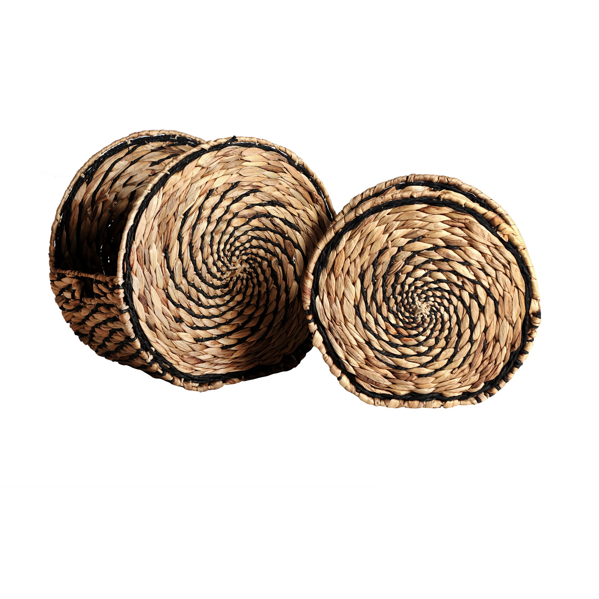 LOLAhome Set Of 3 Natural Fibre Lace-up Pots