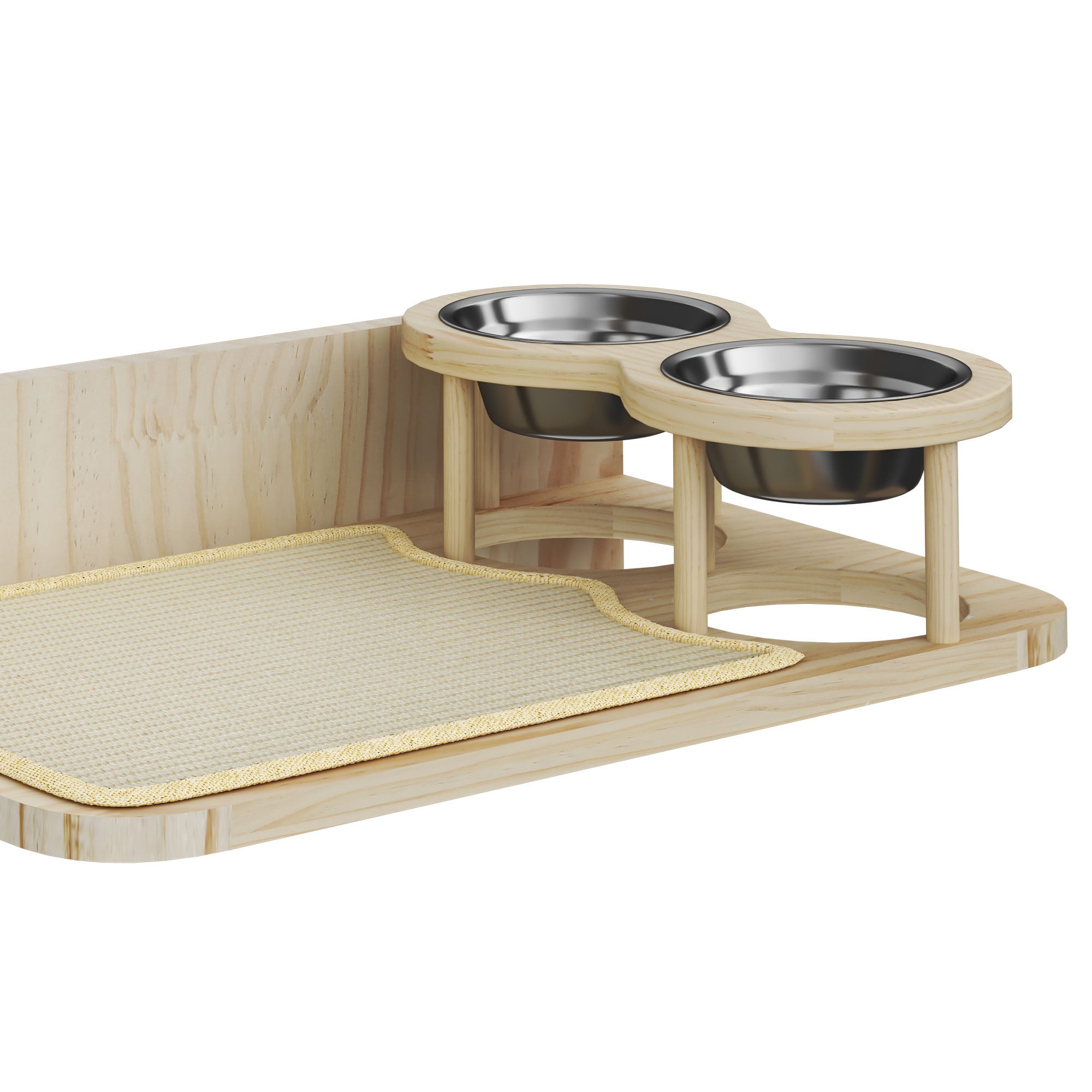 Balconera Ensemble de 8 murs d'escalade pour chats - 1 escalier, 2 plateformes et 2 échelles - Gris et chêne - 9