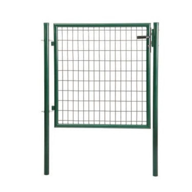 Brama ogrodowa z siatki stalowej ocynkowanej. Ogrodzenie z zamkiem, brama 1,00x1,00 m, zielona