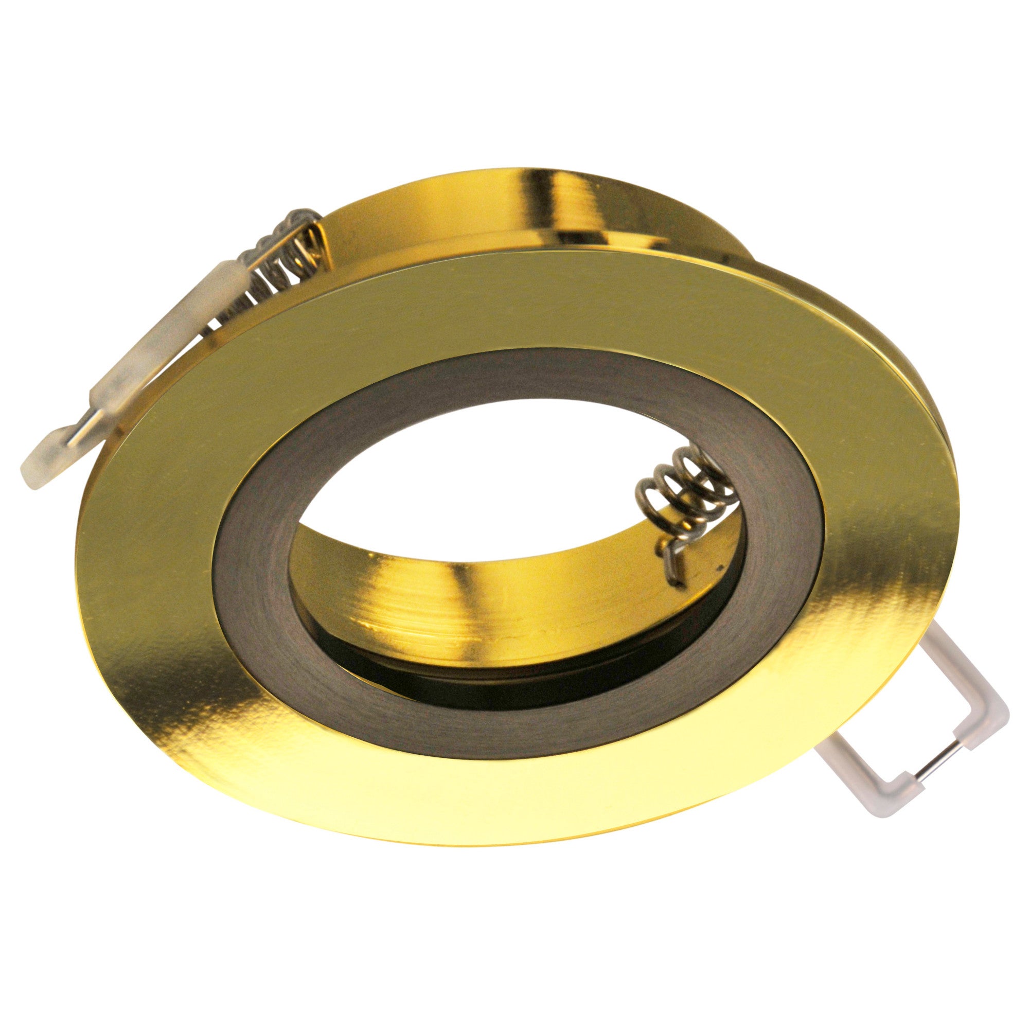 Oprawa sufitowa wpuszczana podtynkowa Febe złoty połysk + czarny satyna 1xGU10x8W okrągła IP20 wym: 2,5 x 8 x 8 cm aluminium Polux - 2