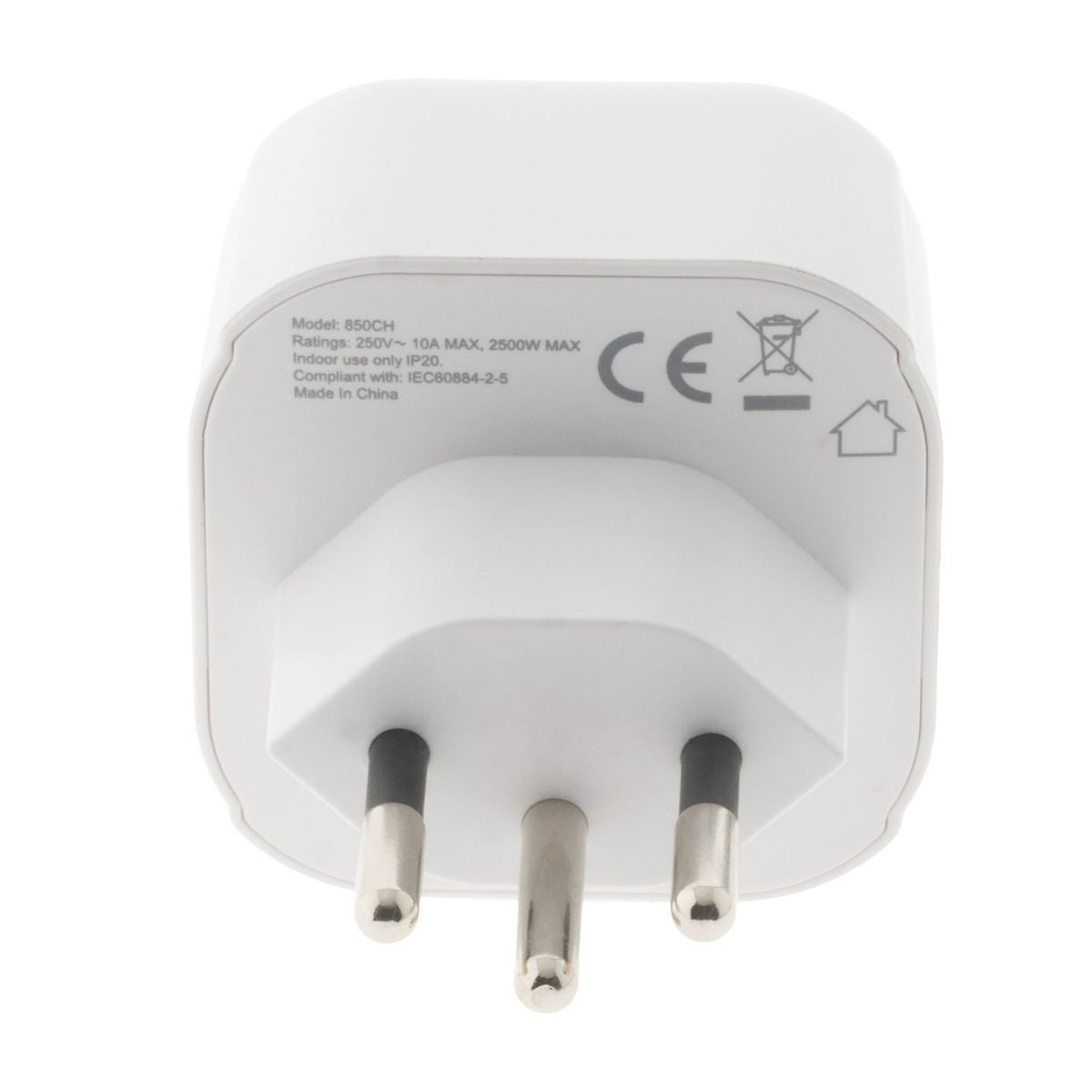 Adaptateur De Prise Voyage Suisse Vers France/UE - Puissance 2300W - Garantie 1 An - Neuf Sous Blister
