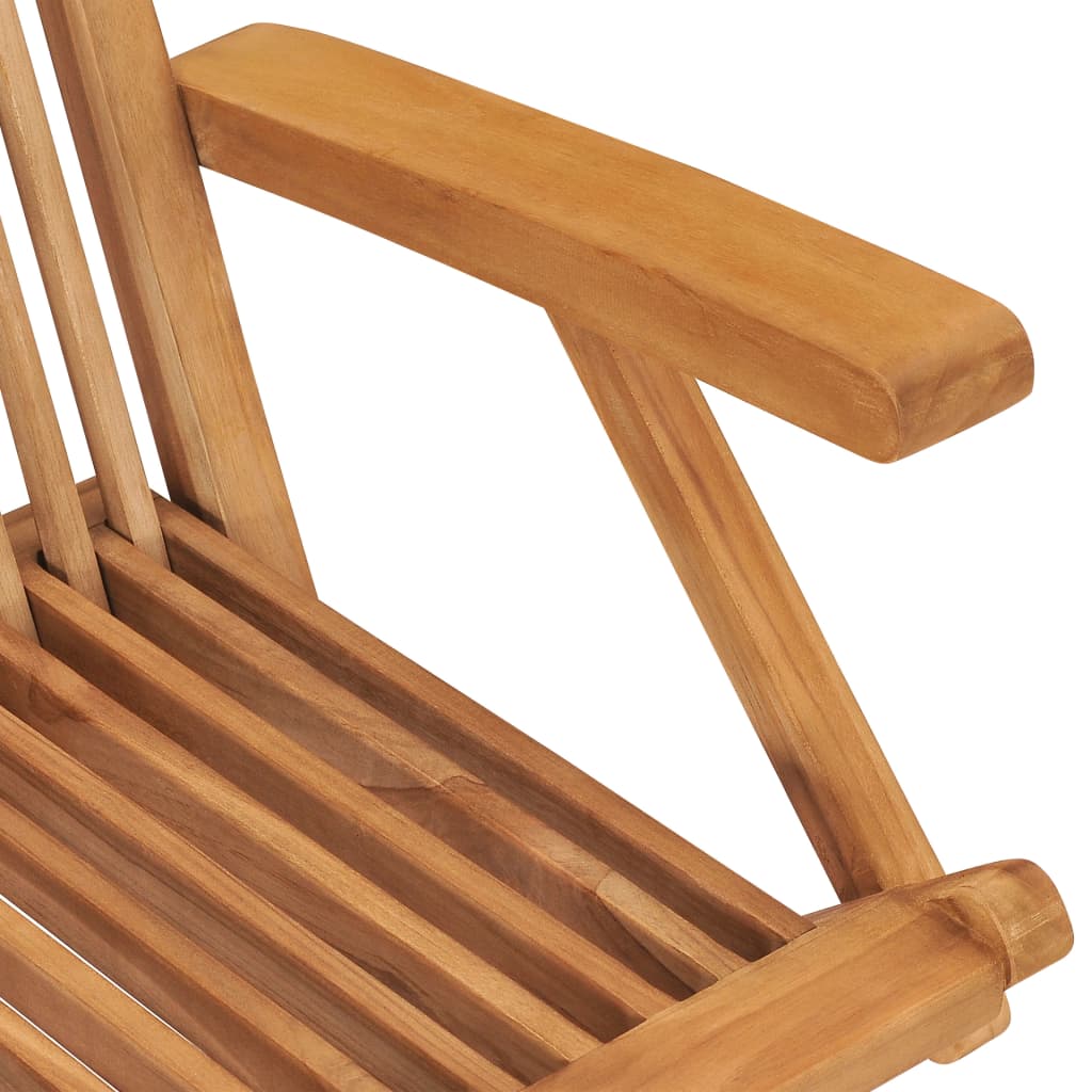 Chaises de jardin avec coussins gris 4 pcs Bois de teck massif - 5