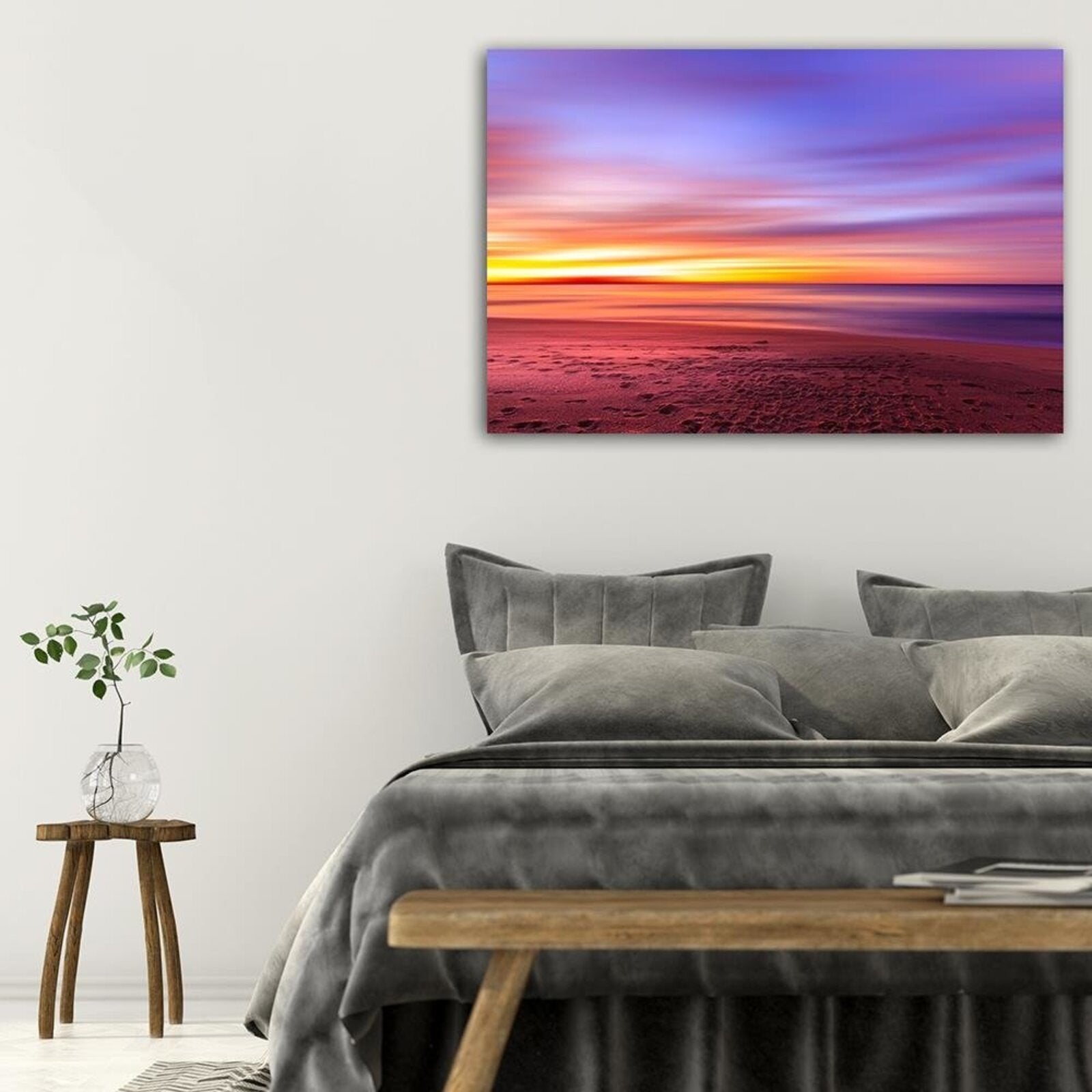 Tableau bois coucher de soleil sur la mer - 60 x 40 cm - 3