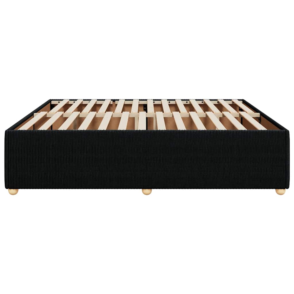 Cadre de lit sans matelas noir 200 x 200 cm tissu - 5