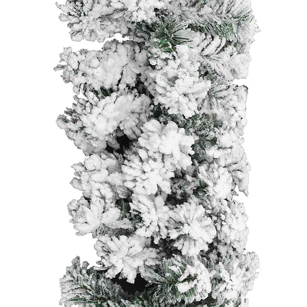 Świąteczna girlanda pokryta śniegiem, zielona, 5 m, PVC - 4