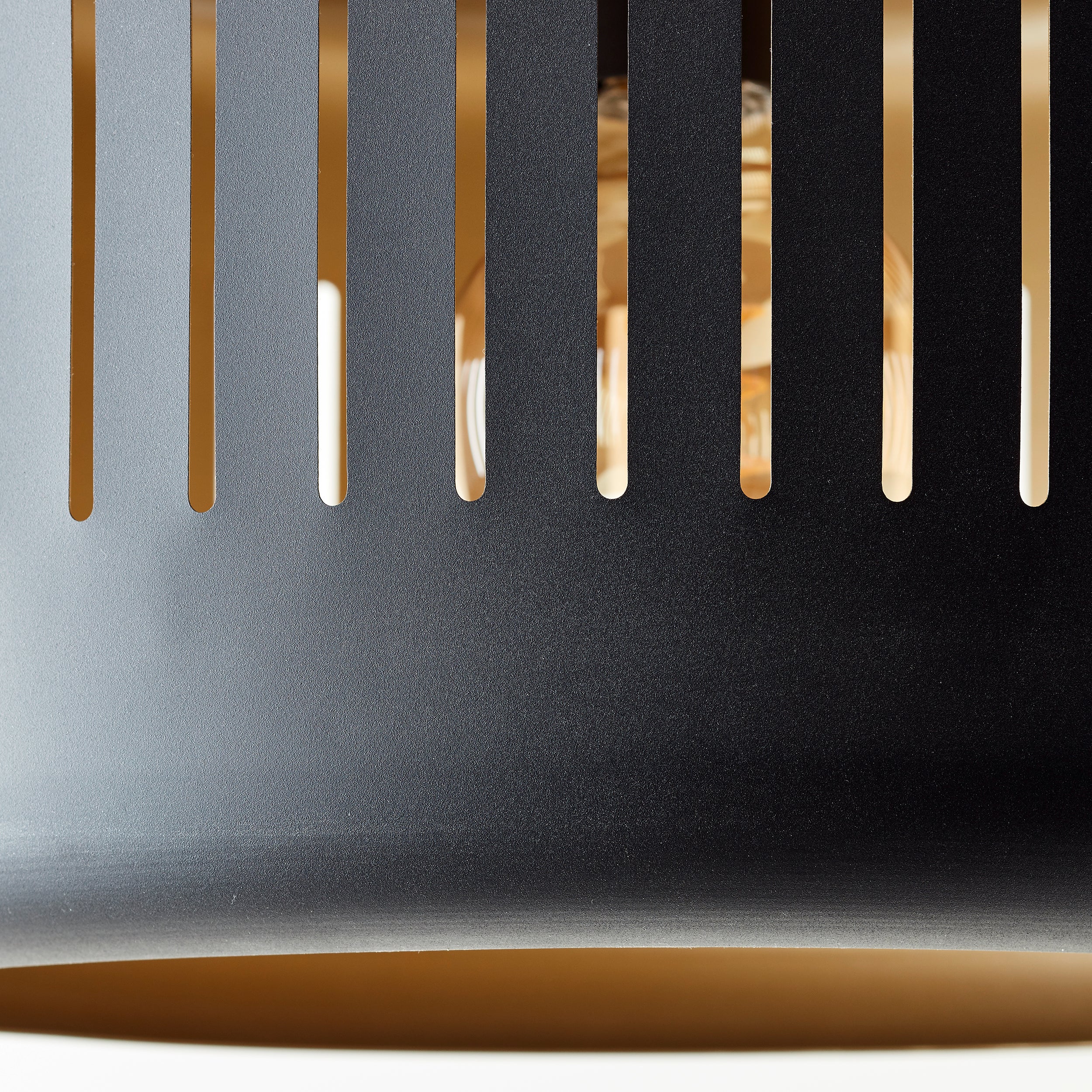 Brilliant lampa wisząca Tyas 1 żarówka czarny/złoty czarny plastik 1x A60, E27, 60 W - 5