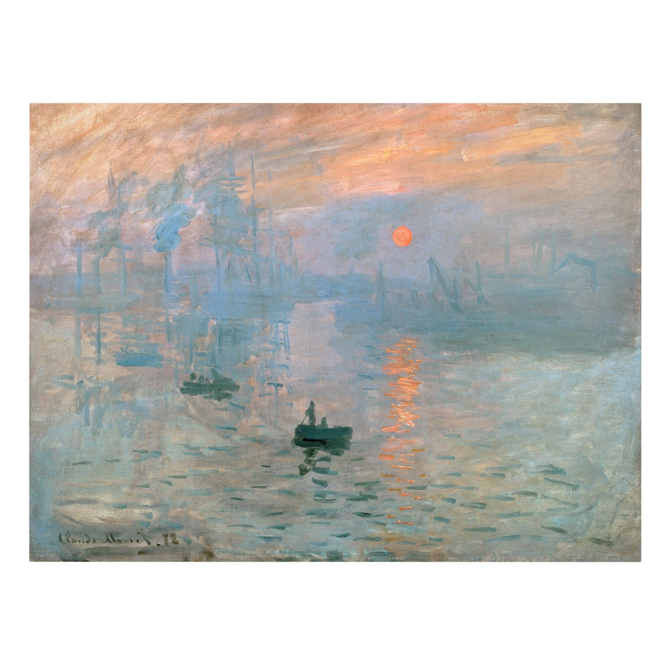 Impression sur toile tableau sur toile châssis bleu Claude Monet peinture 162 salle de bain chambre à coucher salon couloir 100 x 75 cm - 5