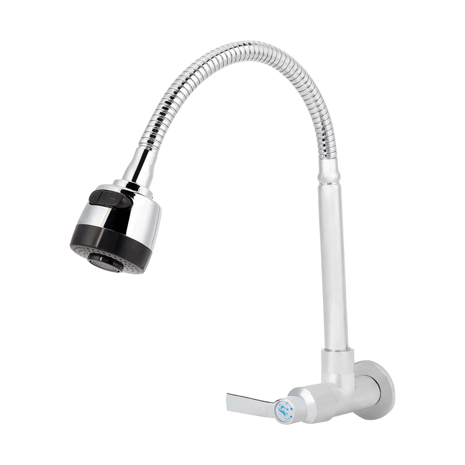 Bateria kuchenna ścienna obrotowa 360°, bateria jednouchwytowa zimnej wody, G1/2 cala