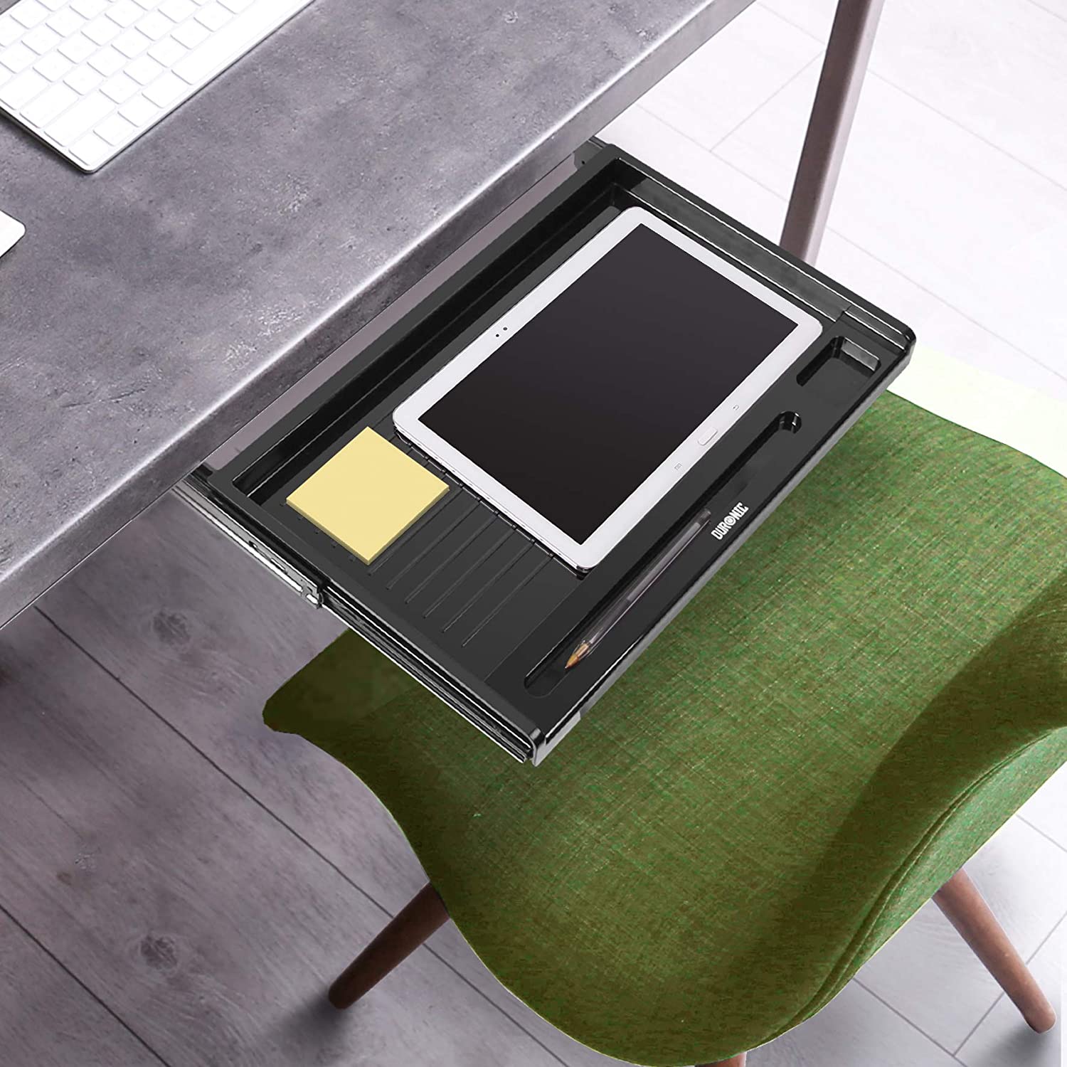 Duronic DKTSX2 Support Coulissant pour Clavier Souris Documents Ordinateur Portable Tablette | Tiroir sous la Table | Solution Ergonomique de Bureau - 2