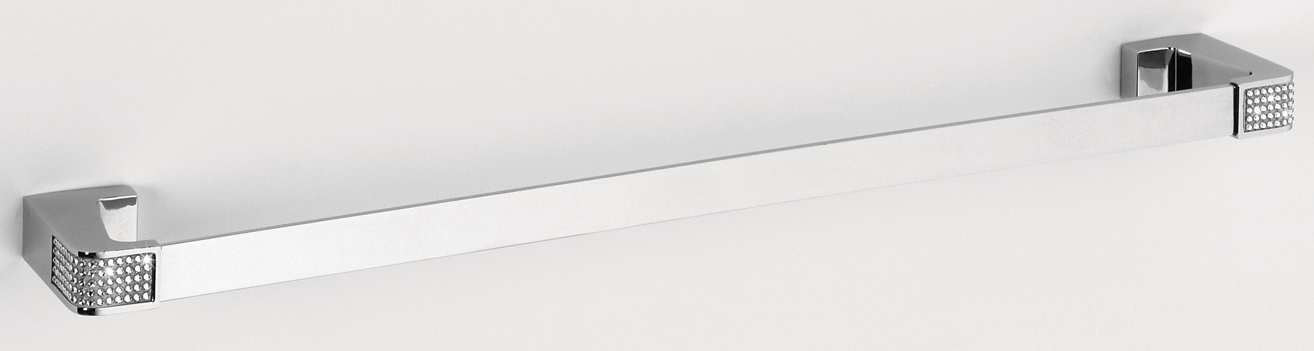 Toallero barra diamond de latón macizo cromado y cristal swarovski