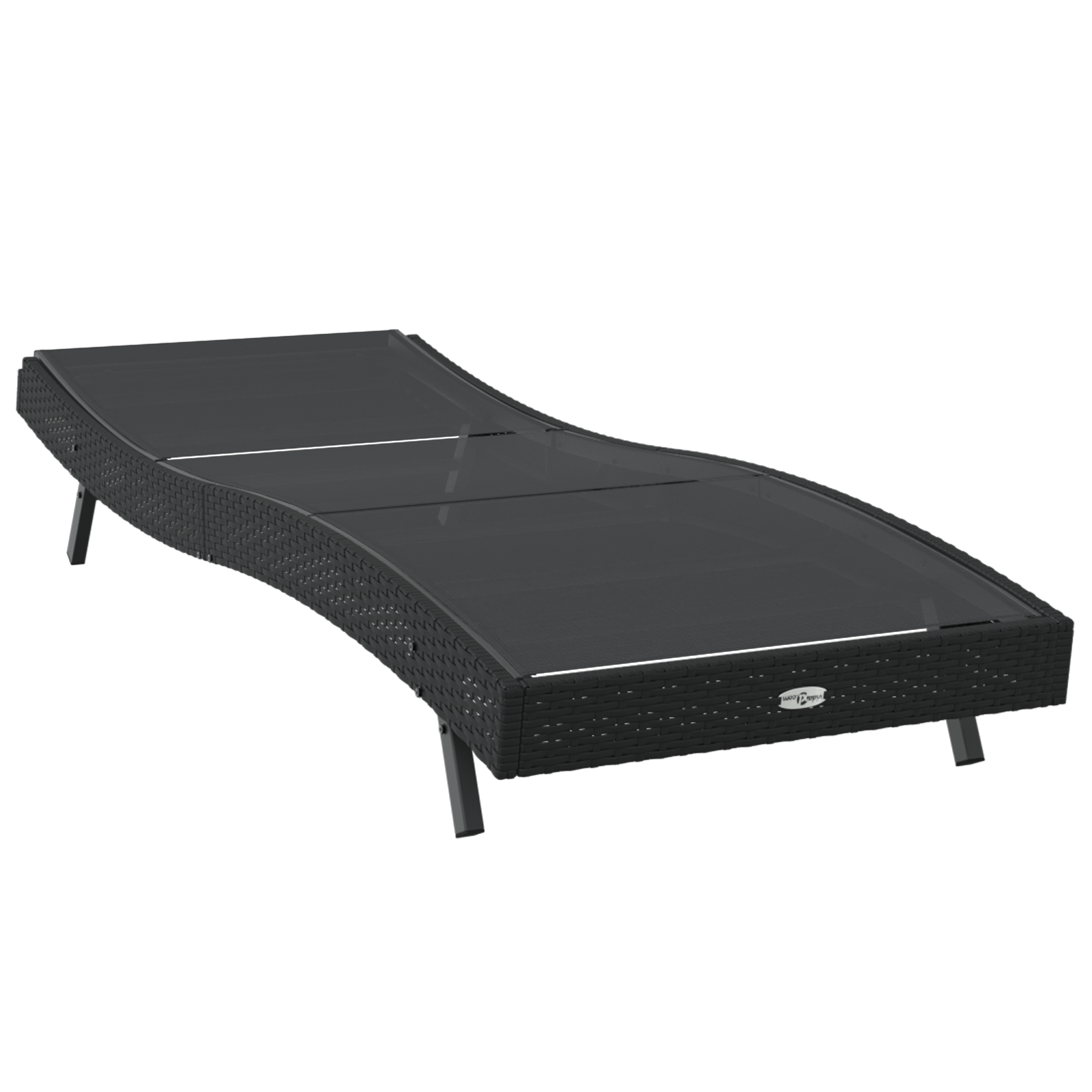 Leżak Czarny 197 x 70 x 82 cm polirattan vidaXL