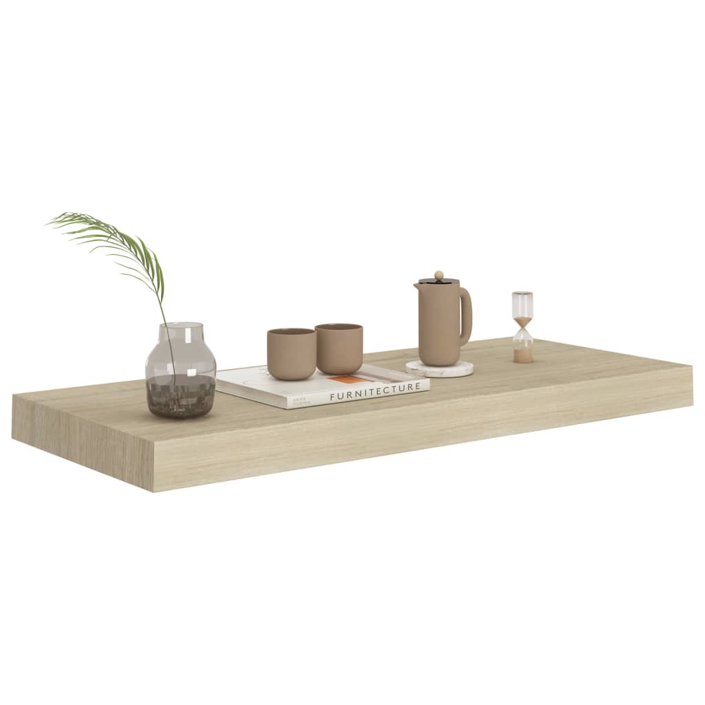 Étagère flottante murale | Étagère de rangement chêne 60x23,5x3,8 cm MDF CFW353532 - 3