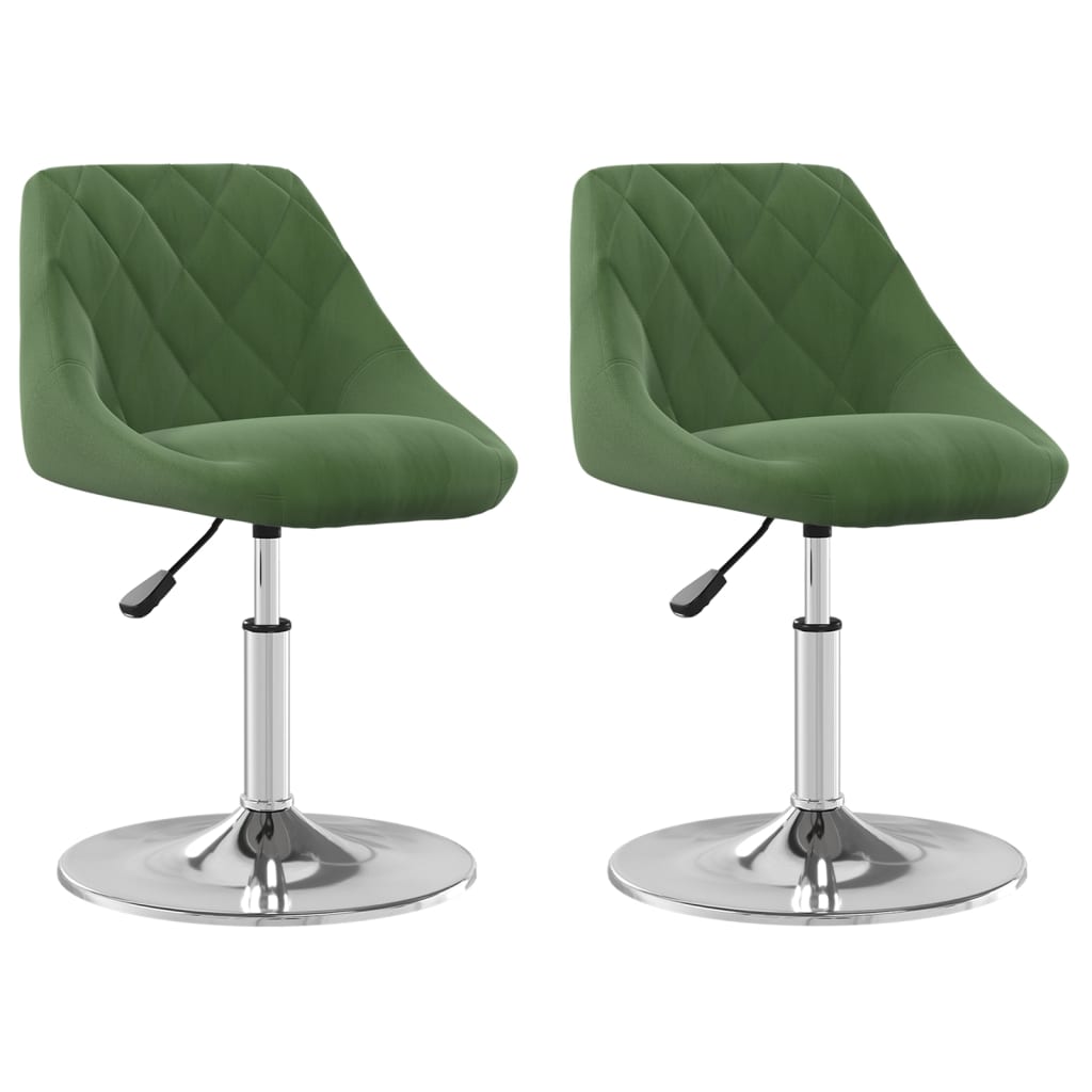 Chaises pivotantes à manger lot de 2 Vert foncé Velours vidaXL - 2