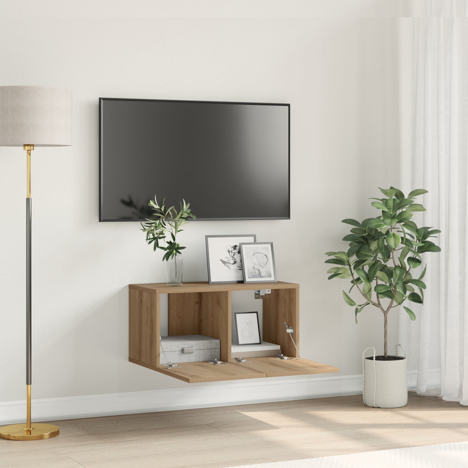 VidaXL Mueble de TV Roble artesanal Madera elaborada Diseño Rectangular ...
