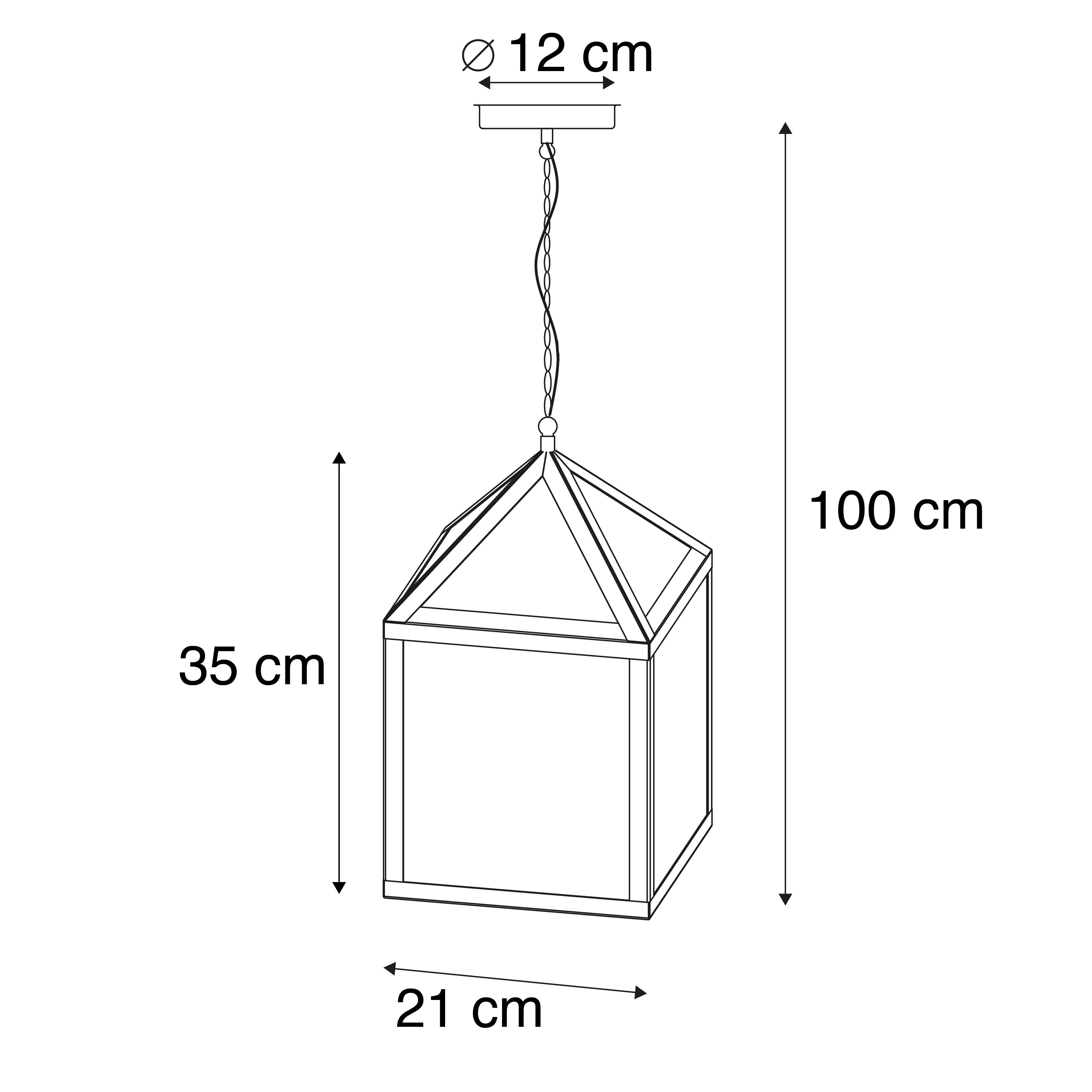 Qazqa lampe suspendue extérieure, suspension pour jardin - Amsterdam - noir, max. 60w, e27, 21cm, IP23, cube - 3