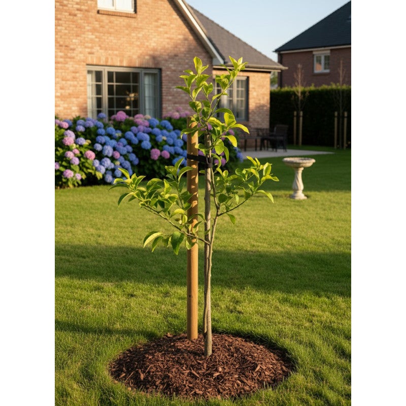 Lot de 20 Tuteur en bois 200 cm Ø 5 cm | Tuteurs avec Pointe | Poteaux en Bois | Piquets de Fixation | Piquets de Jardin - 6