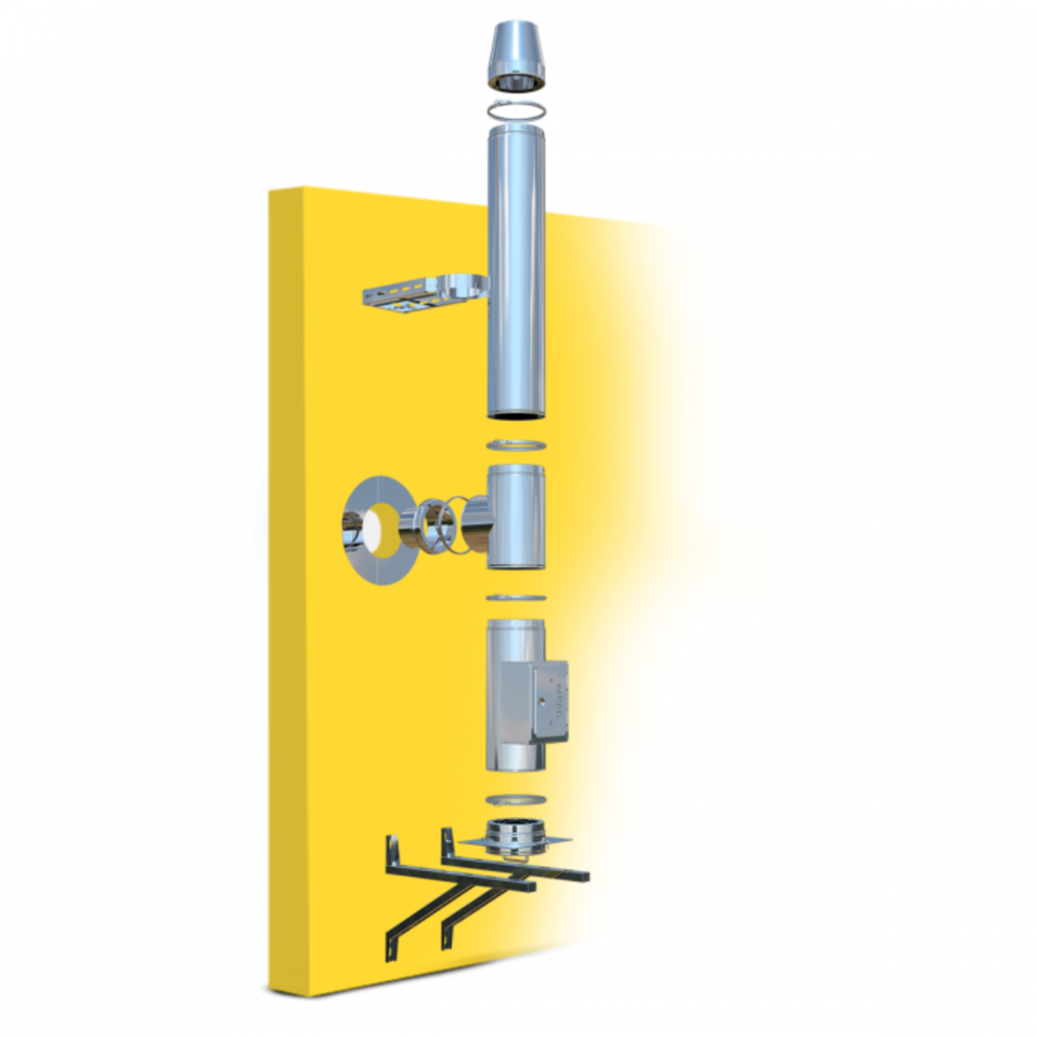 Conduit double paroi en inox Oskar Ø 150mm I Kit complet pour cheminée ...