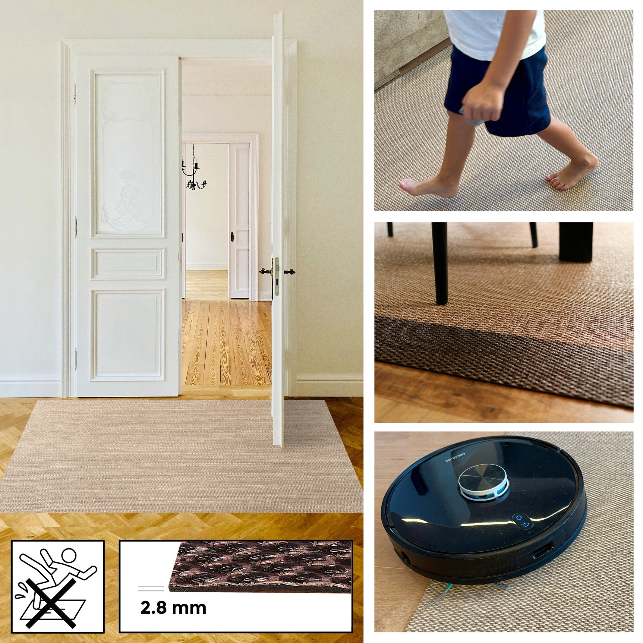 Tapete de vinil Premium de Alta Gama, Tapete de quarto Lavável antiderrapante e resistente 60x200 cm - 7