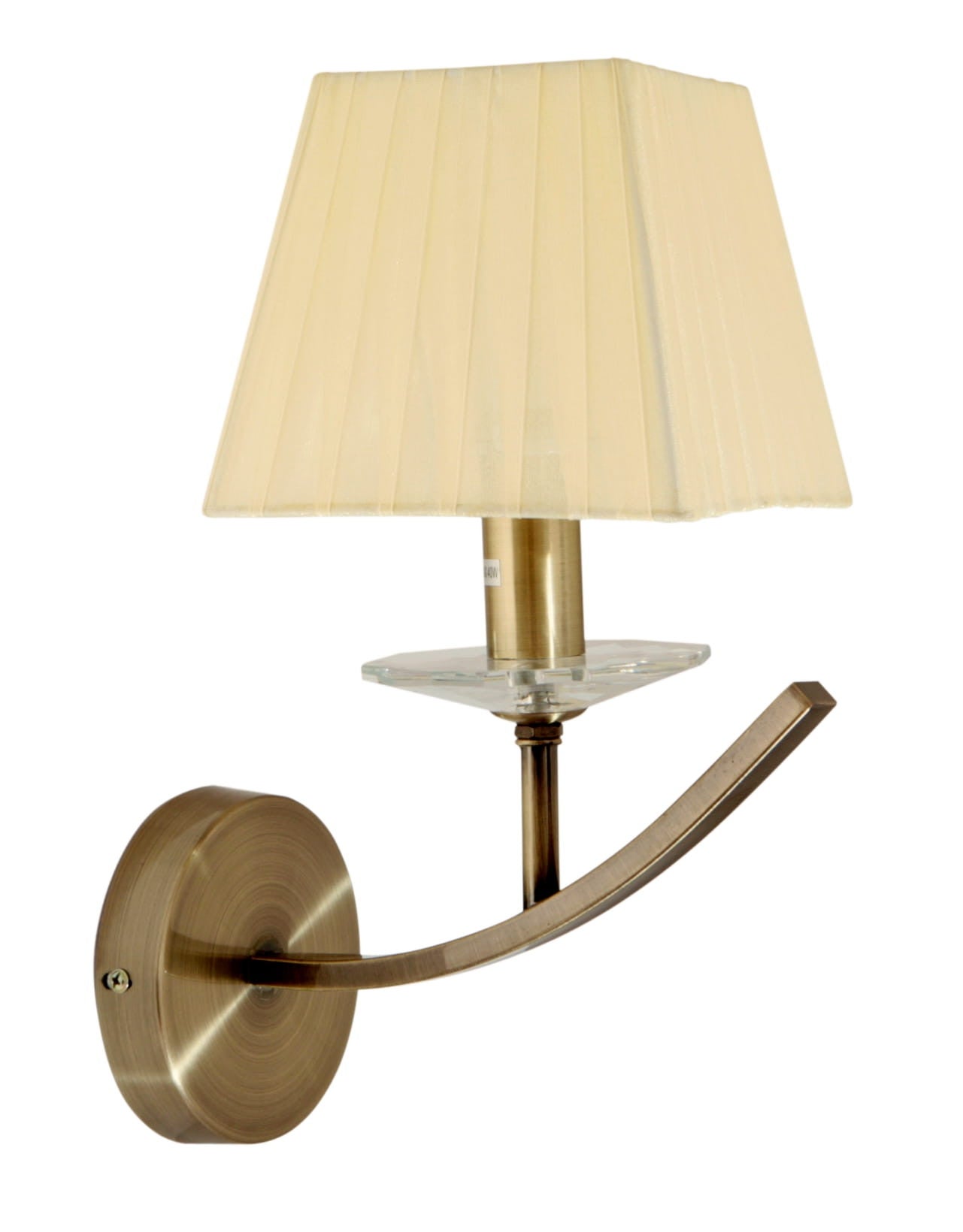 Kinkiet ścienny Valencia mosiądz-złoto-biały-przezroczysty 1xE14x40W wym: 36 x 15 x 22 cm tkanina IP20 Candellux