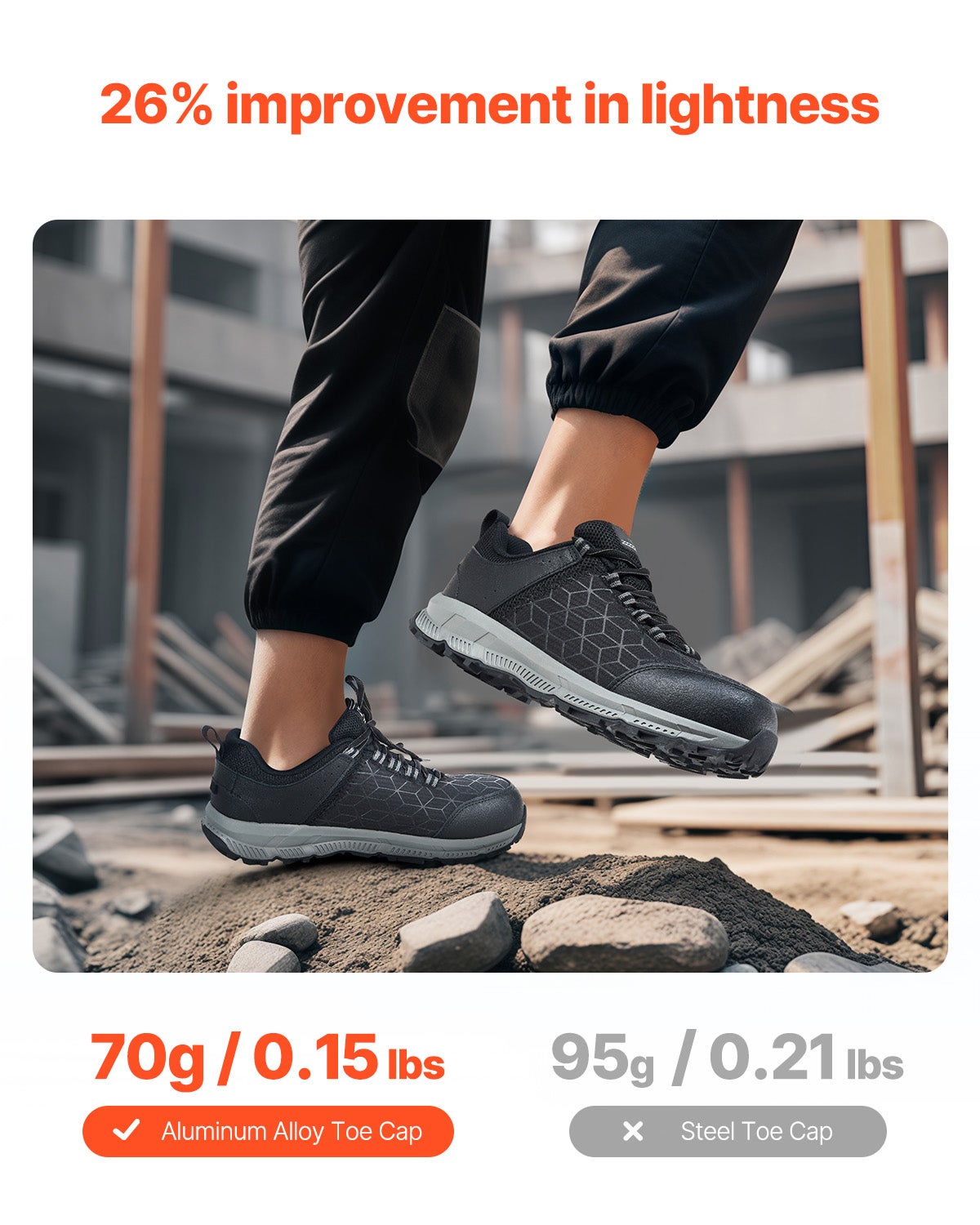 Sapatos biqueira aço homem,tamanho US SucceBuy 11,5,sapatos trabalho atléticos acolchoados,segurança - 5