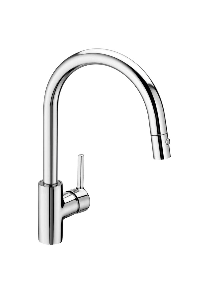 Bateria kuchenna jednouchwytowa z wysoką wylewką + wyciągana wylewka ROCA Teras chrom