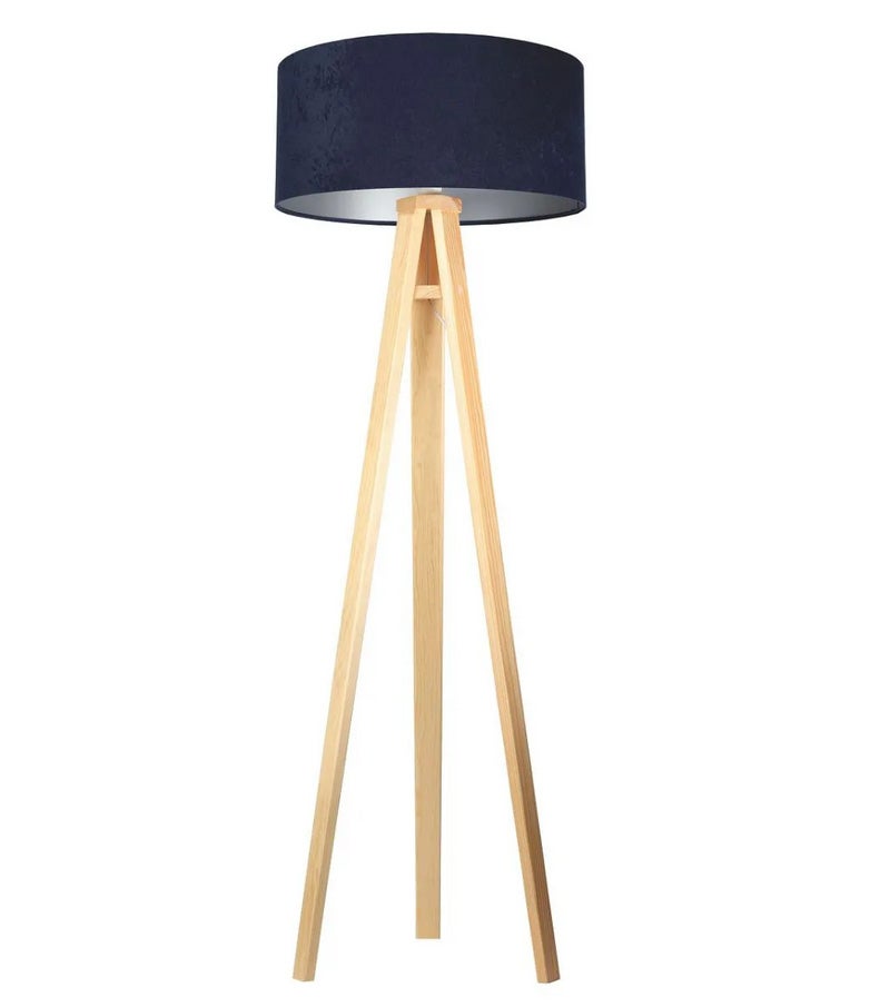Lampa stojąca HOME 50 granatowa/srebrna/sosna