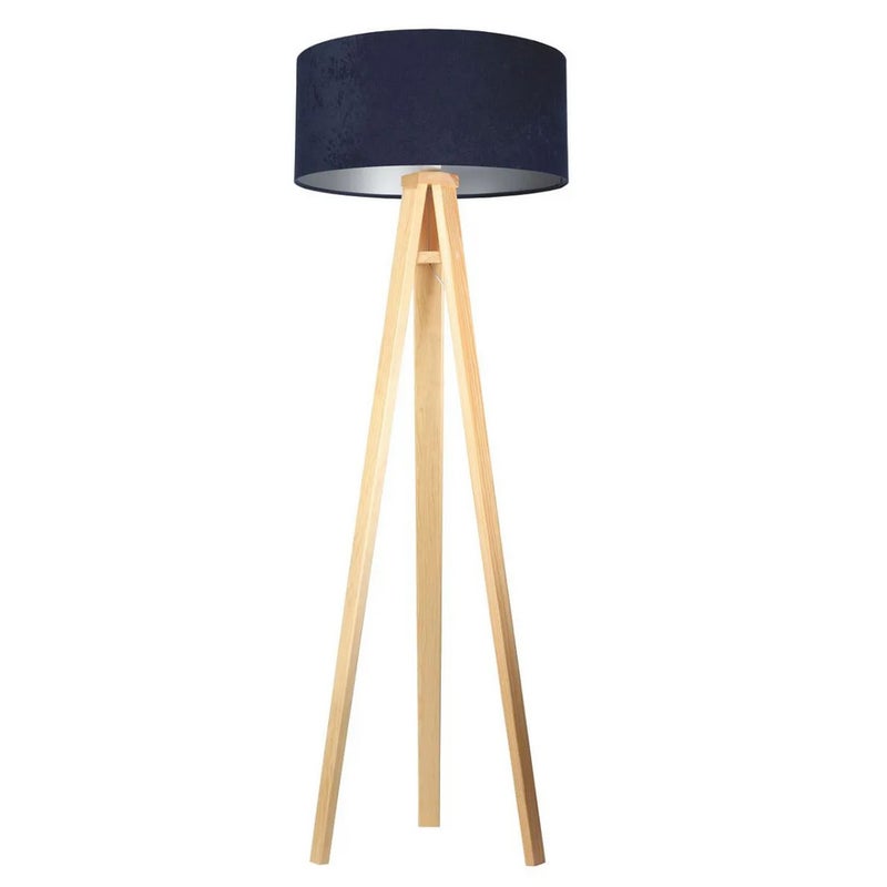 Lampa stojąca HOME 50 granatowa/srebrna/sosna
