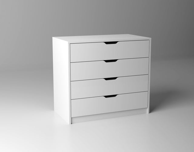 Commode One 4 tiroirs 80x72x45 cm blanc