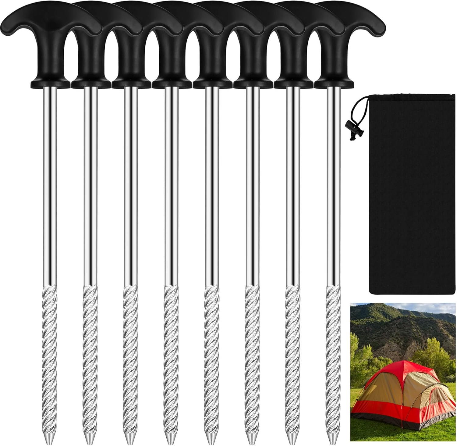 10 Pièces Piquets De Tente, Piquets De Sol De 18 CM, Piquets De Tente