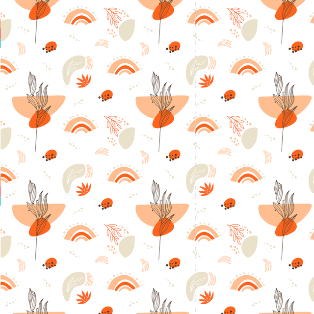 Papel de parede juvenil Boho Orange