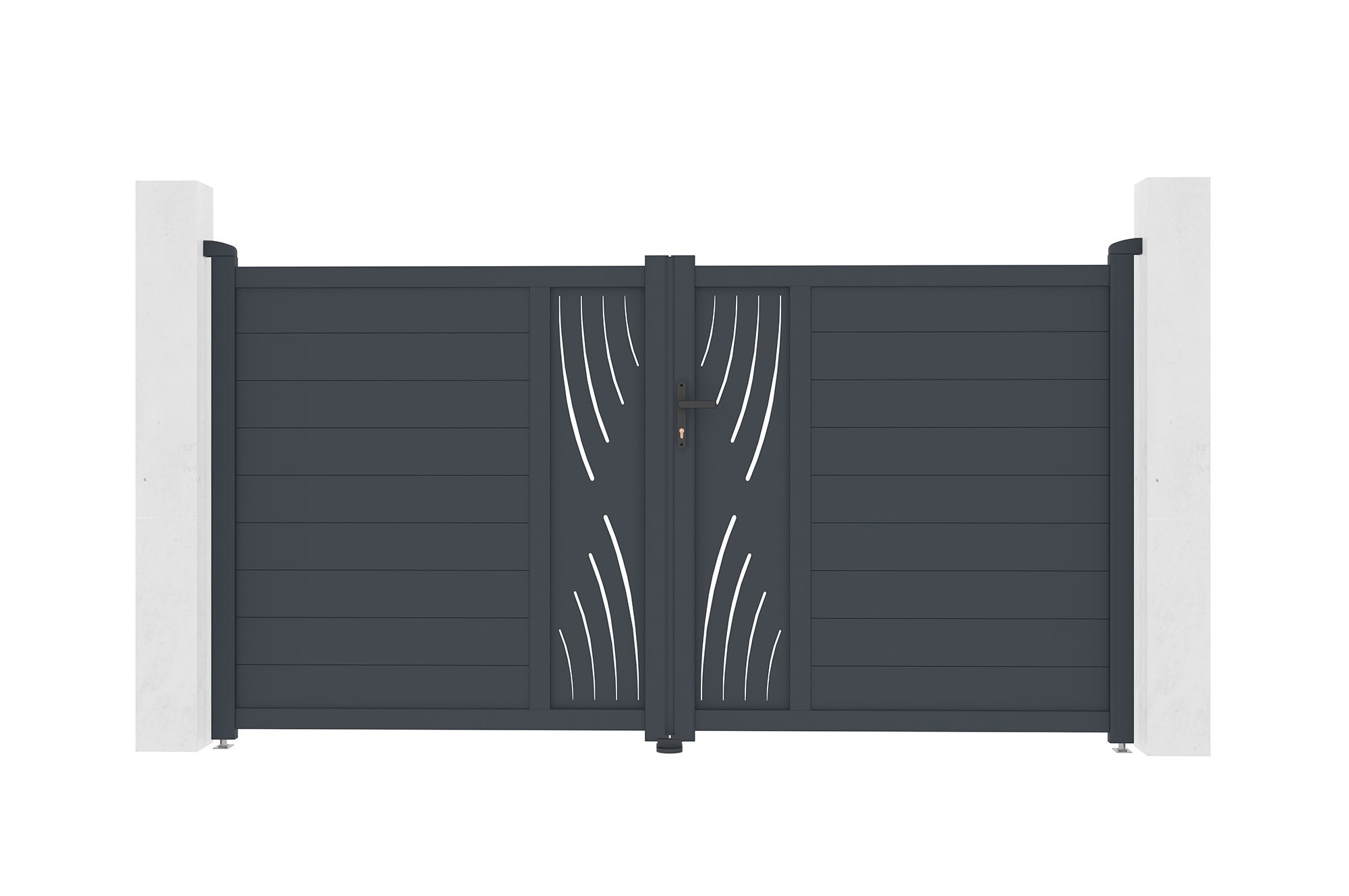 Brama aluminiowa dwuskrzydłowa 3m VELETA 300B160 Szara
