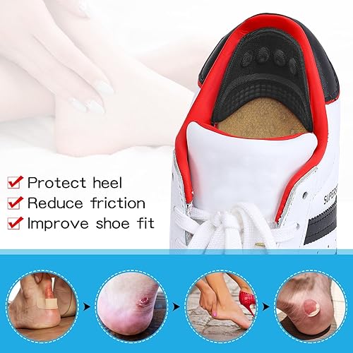 4 paires de coussinets de talon en mousse, semelles antidérapantes, coussinets autocollants pour chaussures trop grandes. - 2