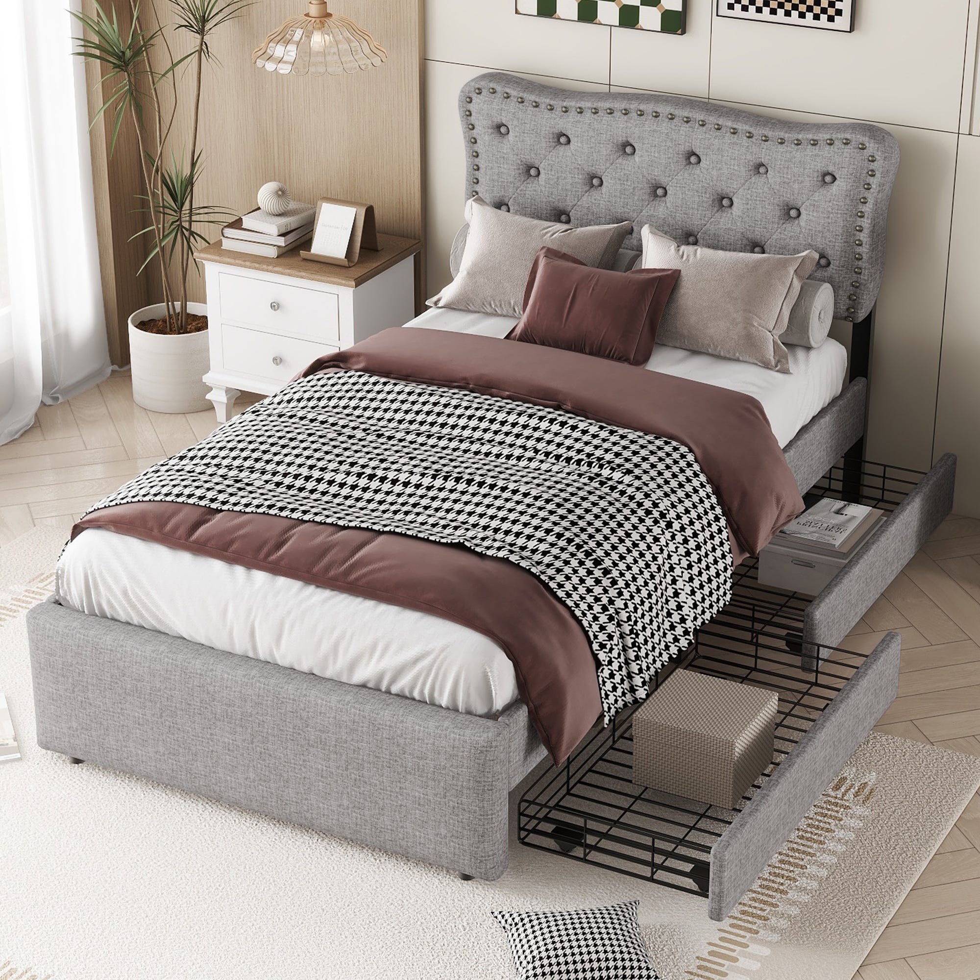 LUE BONA Banc ottoman de 113 cm, banc de chambre à coucher LUE BONA Banc ottoman de 113 cm, banc de chambre à coucher