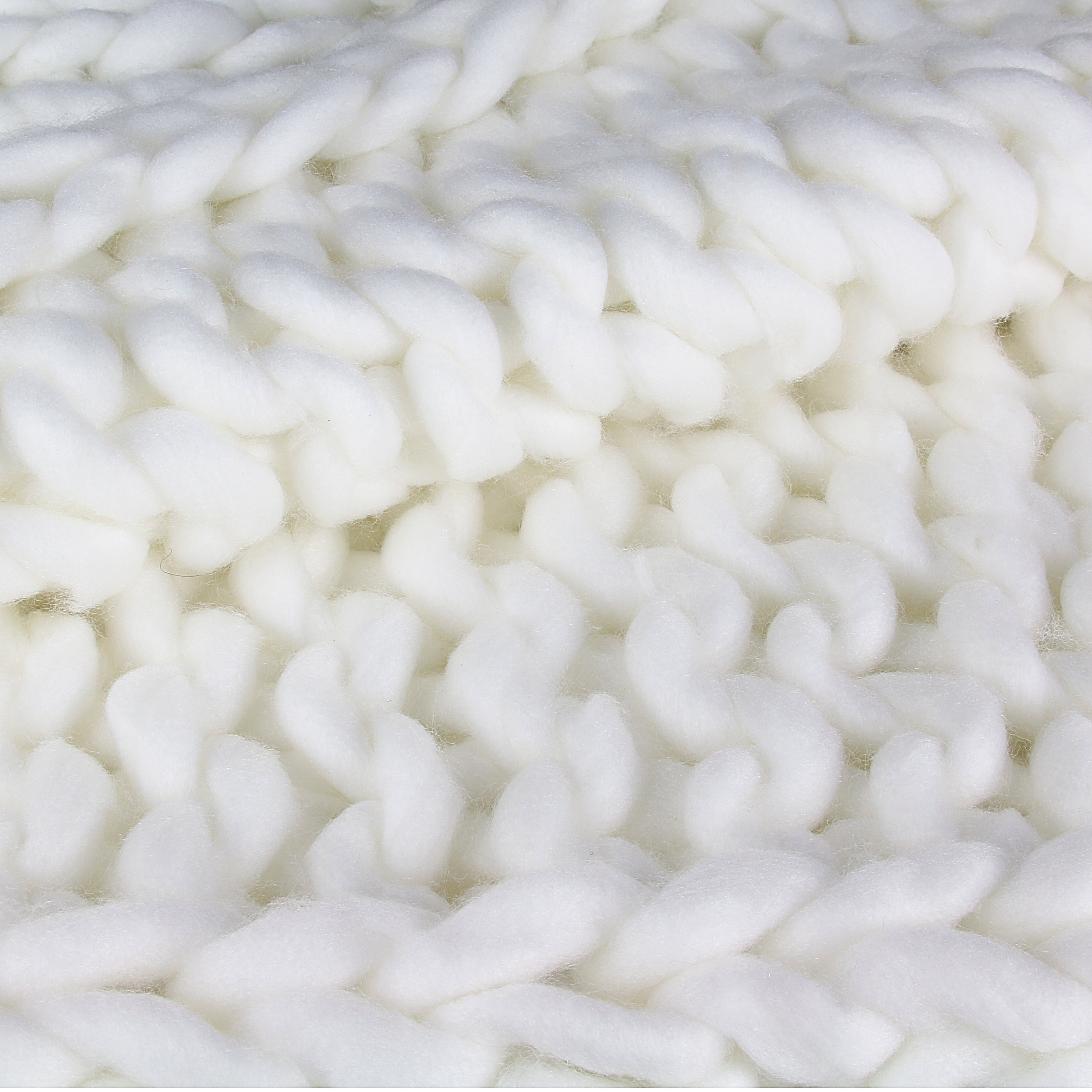 Plaid - HOME DECO FACTORY - Grosse Maille - Chunky - Beige - 3