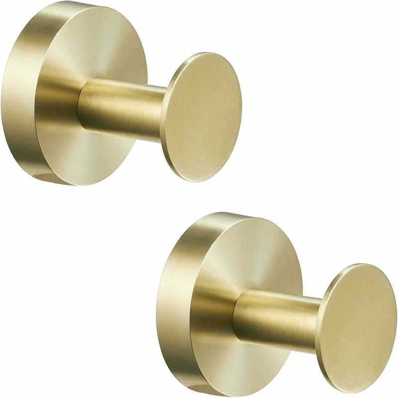 Zestaw haczyków ubrania torby z okrągłą podstawą stali nierdzewnej haczyk szlafrok kolorze złotym szczotkowane wykończenie montaż ścienny przedpokoju