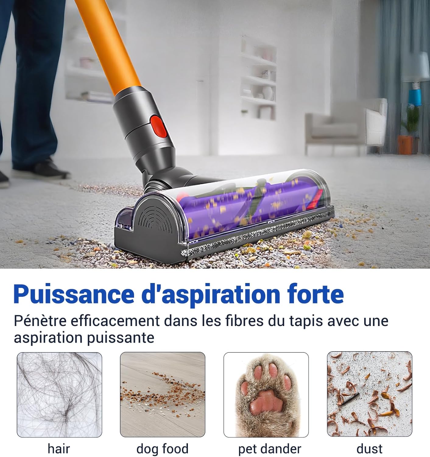 Tête de brosse pour aspirateurs Dyson V7, V8, V10, V11, V15 - Brosse turbine - Pièce de rechange - 3