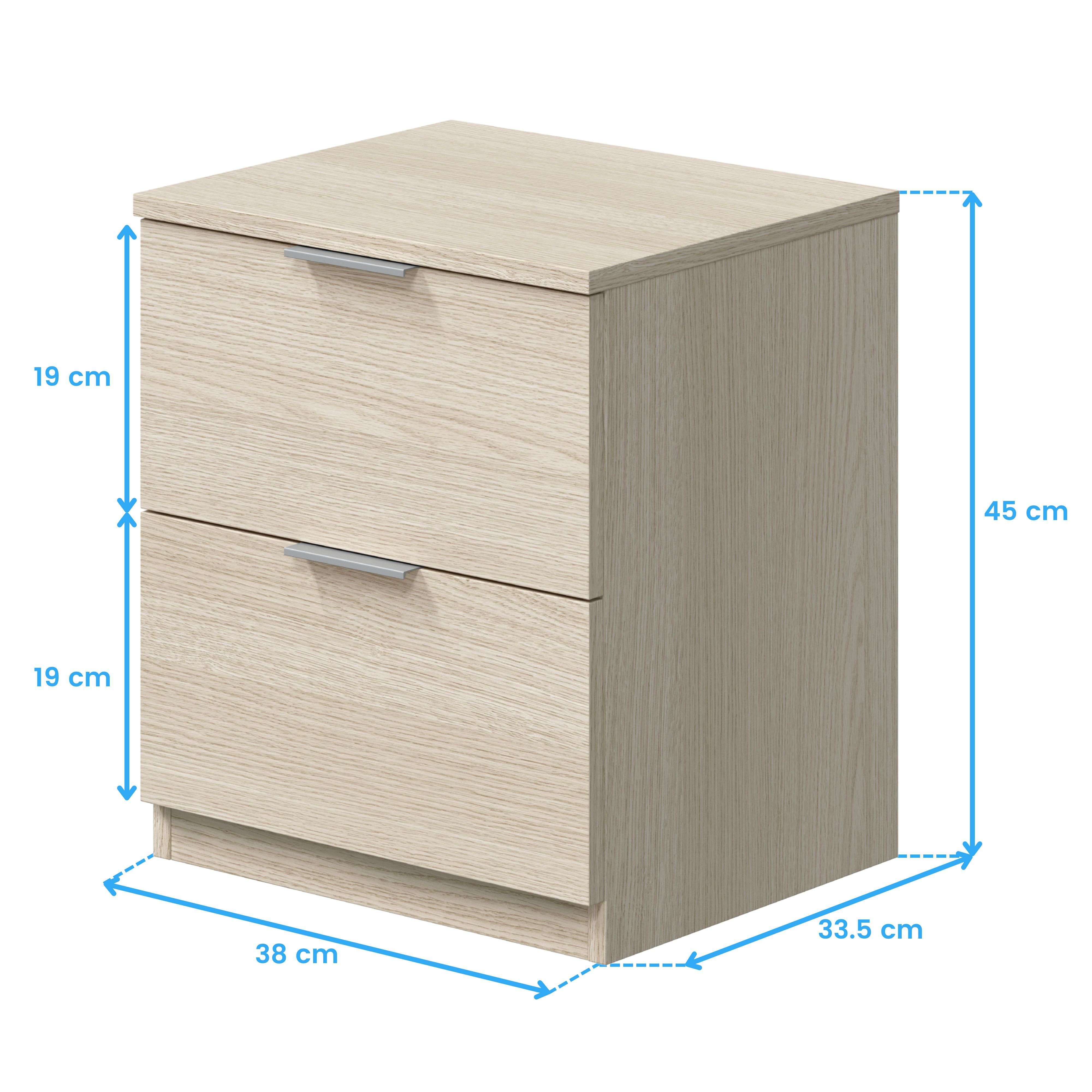 Mesa de cabeceira de baixo custo Roble 38 x 45 x 33,5 cm - 6