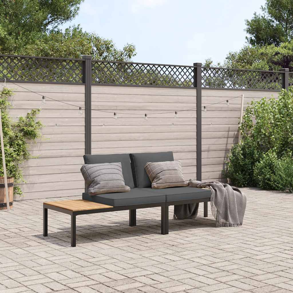 2-cz. zestaw mebli do ogrodu, z poduszkami, czarne aluminium vidaXL