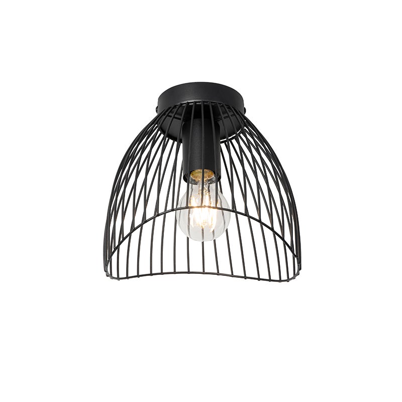 Qazqa designerski plafon - Pua - czarny, okrągły, max. 40w, kompatybilny z żarówką LED, e27, 20cm oświetlenie wewnętrzne