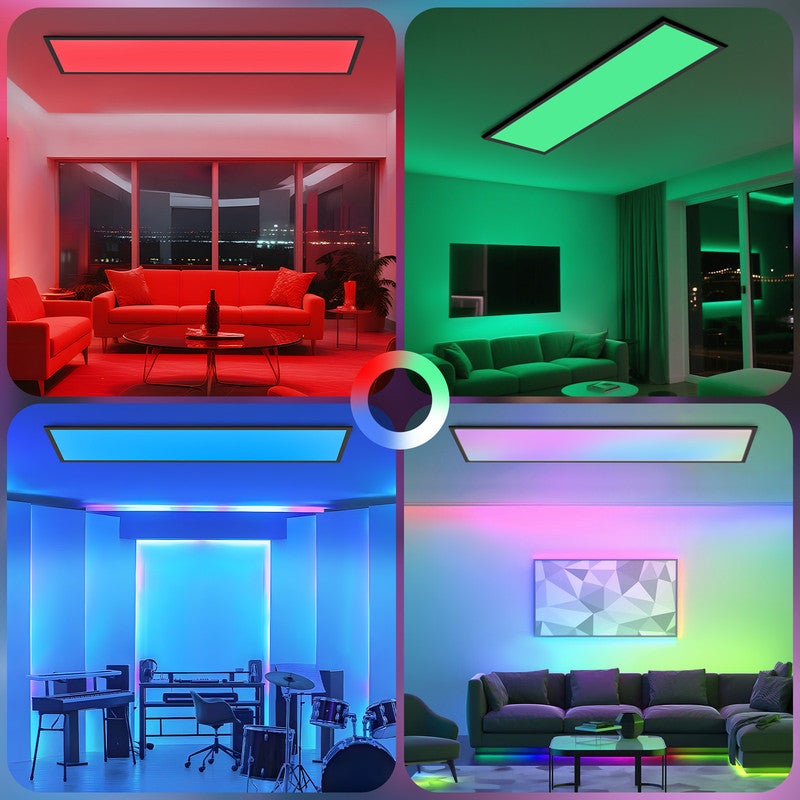 Kit 2 Pannelli LED RGB Regolabili Con Treppiede, 7 Colori E 5 Effetti Luce, Dimmerabile 2500K-6500K Per Foto E Video